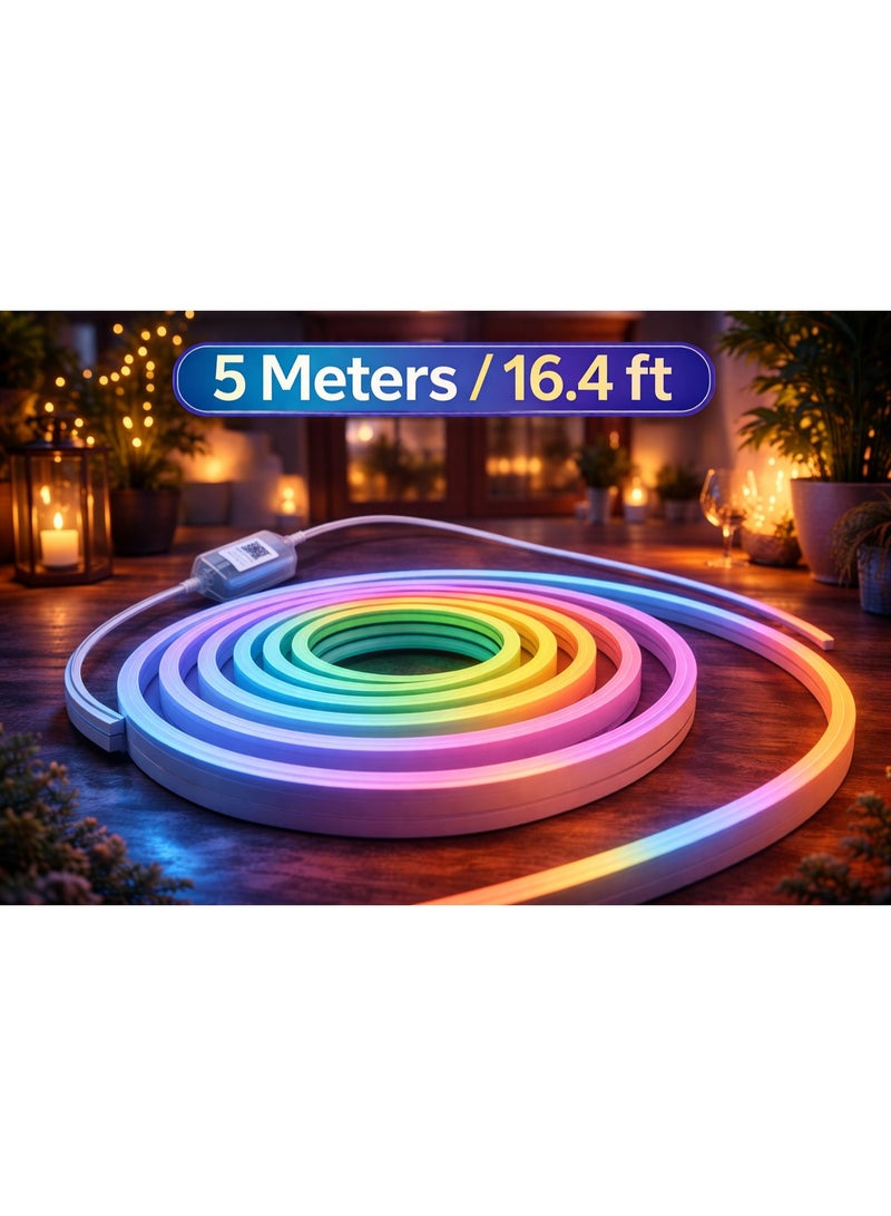 Smart Ic-Rgb Led Neon Rope Light 5M – App & Remote Control – Music Sync – Built-In Usb Cable - Image 2